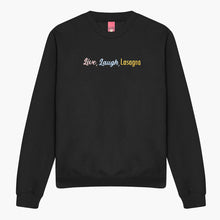 Afbeelding laden in Galerijviewer, Live Laugh Lasagna Embroidered Sweatshirt (Unisex)-Embroidered Clothing, Embroidered Sweatshirt, JH030-Sassy Spud
