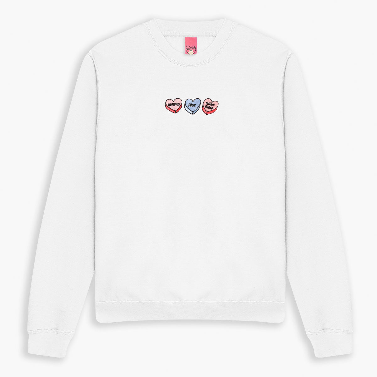 Love Hearts Embroidered Sweatshirt (Unisex)-Embroidered Clothing, Embroidered Sweatshirt, JH030-Sassy Spud