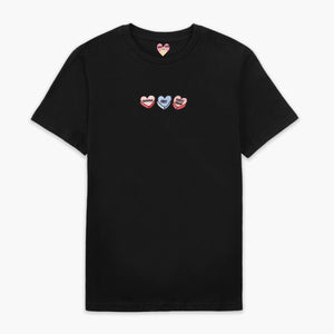 Love Hearts Embroidered T-Shirt (Unisex)-Embroidered Clothing, Embroidered T Shirt, EP01-Sassy Spud