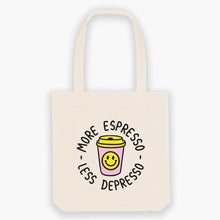 Load image into Gallery viewer, More Espresso Less Depresso Tote Bag-Sassy Accessories, Sassy Gifts, Sassy Tote Bag, STAU760-Sassy Spud