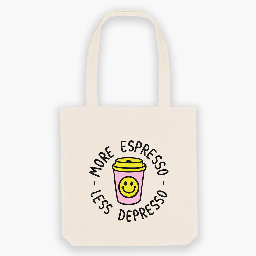 More Espresso Less Depresso Tote Bag-Sassy Accessories, Sassy Gifts, Sassy Tote Bag, STAU760-Sassy Spud