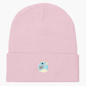 My Oat Milk Frees All The Cows From The Yard Embroidered Beanie-Embroidered Clothing, Embroidered Beanie, BB45-Sassy Spud