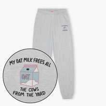 Laden Sie das Bild in den Galerie-Viewer, My Oat Milk Frees All The Cows From The Yard Embroidered Joggers (Unisex)-Embroidered Clothing, Embroidered Joggers, JH072-Sassy Spud