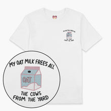 Load image into Gallery viewer, My Oat Milk Frees All The Cows From The Yard Embroidered T-Shirt (Unisex)-Embroidered Clothing, Embroidered T Shirt, EP01-Sassy Spud