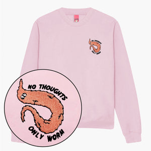Orange Worm On A String Embroidered Sweatshirt (Unisex)-Embroidered Clothing, Embroidered Sweatshirt, JH030-Sassy Spud