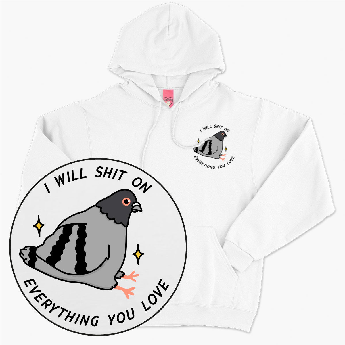 Pigeon Poo Hoodie (Unisex)-Printed Clothing, Printed Hoodie, JH001-Sassy Spud