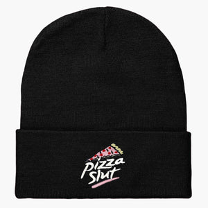 Pizza Slut Embroidered Beanie-Embroidered Clothing, Embroidered Beanie, BB45-Sassy Spud