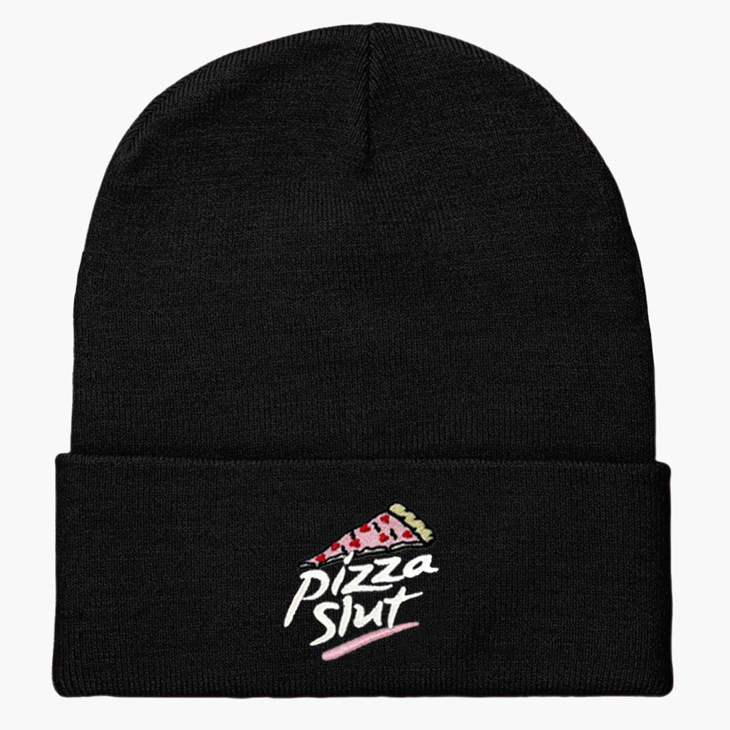 PIZZA SLUT - Embroidered Beanie-Embroidered Clothing, Embroidered Beanie, BB45-Sassy Spud