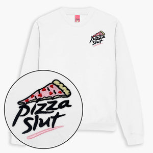 Pizza Slut Embroidered Sweatshirt (Unisex)-Embroidered Clothing, Embroidered Sweatshirt, JH030-Sassy Spud