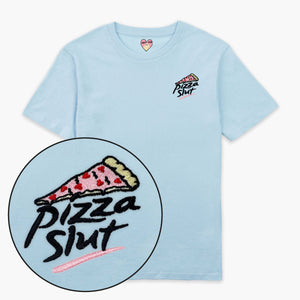 Pizza Slut Embroidered T-Shirt (Unisex)-Embroidered Clothing, Embroidered T Shirt, EP01-Sassy Spud