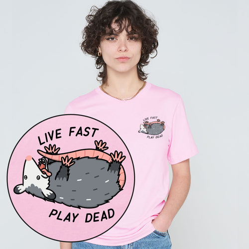 Play Dead Possum T-Shirt (Unisex)-Printed Clothing, Printed T Shirt, EP01-Sassy Spud