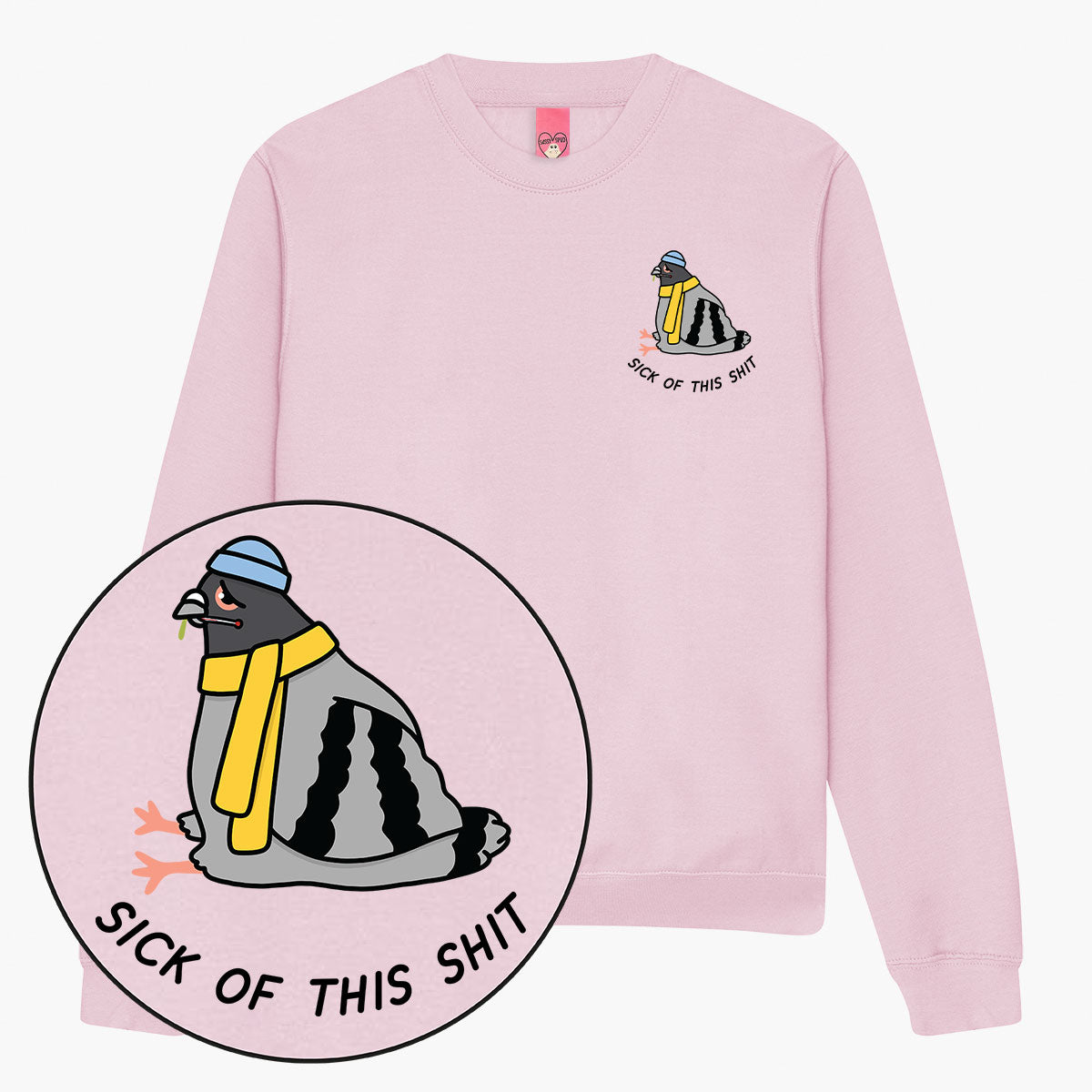 Poorly Pigeon Sweatshirt (Unisex)-Printed Clothing, Printed Sweatshirt, JH030-Sassy Spud