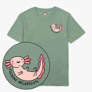 Relaxolotl T-Shirt (Unisex)-Printed Clothing, Printed T Shirt, EP01-Sassy Spud