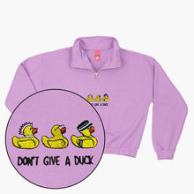 Load image into Gallery viewer, Rubber Ducks Embroidered 1/4 Zip Crop Sweatshirt-Embroidered Clothing, Embroidered 1/4 Zip Crop Sweatshirt, JH037-Sassy Spud