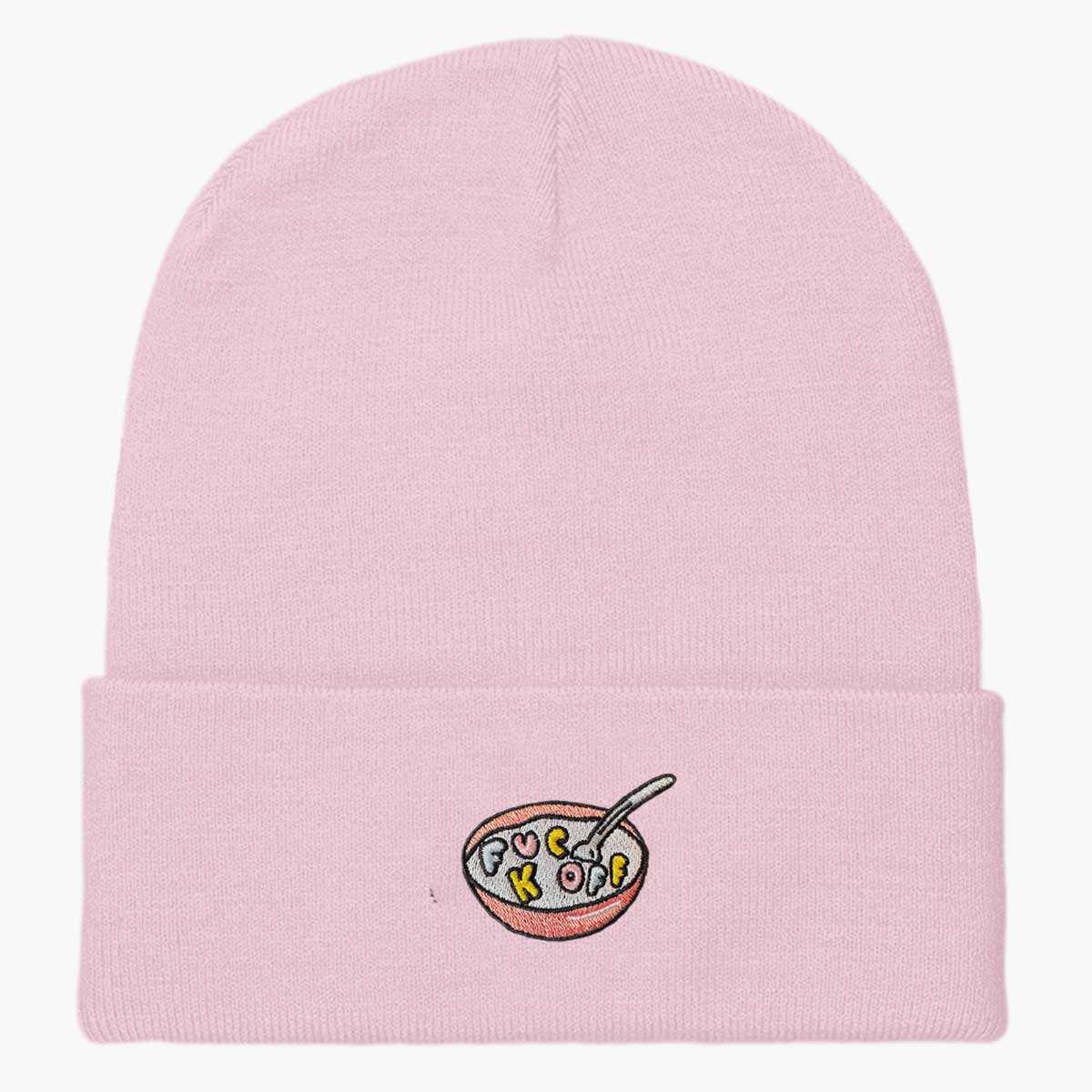 Rude Cereal Embroidered Beanie-Embroidered Clothing, Embroidered Beanie, BB45-Sassy Spud