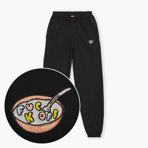 Rude Cereal Embroidered Joggers (Unisex)-Embroidered Clothing, Embroidered Joggers, JH072-Sassy Spud