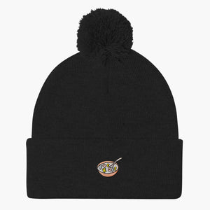 Rude Cereal Embroidered Pom Pom Beanie-Embroidered Clothing, Embroidered Beanie, BB426-Sassy Spud