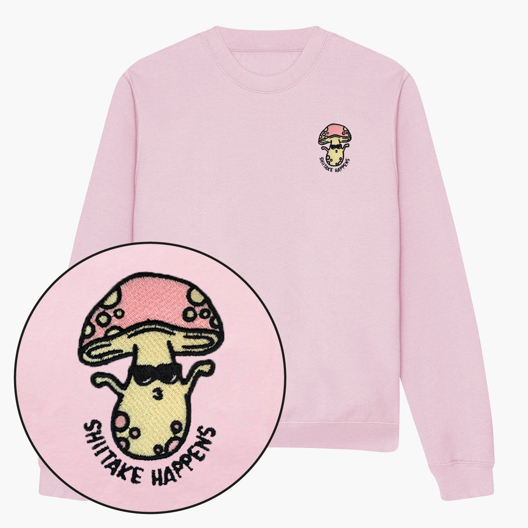 Shitake Happens Embroidered Sweatshirt (Unisex)-Embroidered Clothing, Embroidered Sweatshirt, JH030-Sassy Spud