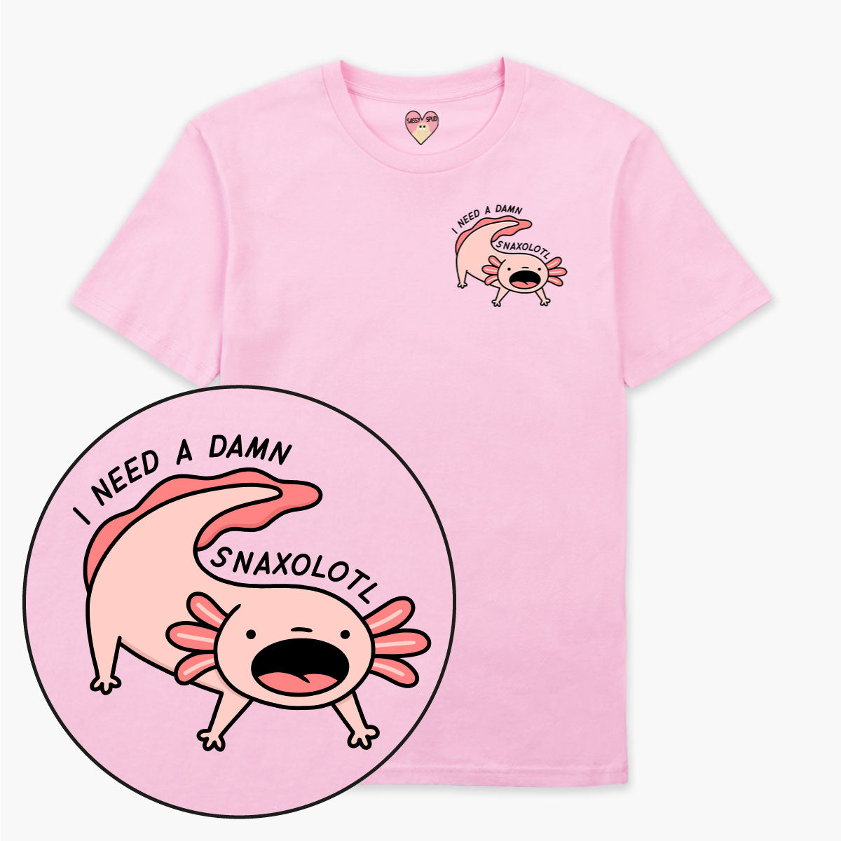 Snaxolotl T-Shirt (Unisex)-Printed Clothing, Printed T Shirt, EP01-Sassy Spud