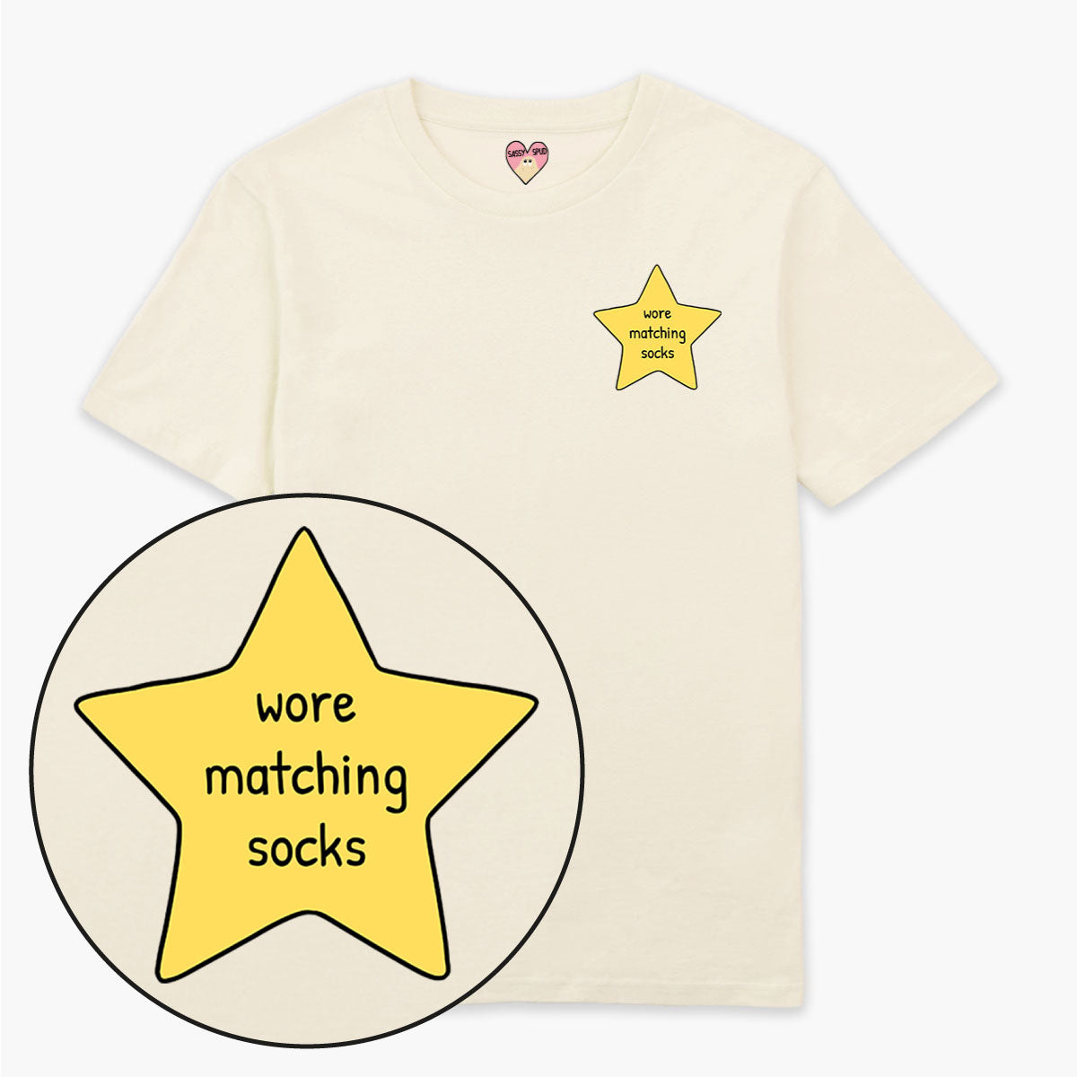 Socks Gold Star T-Shirt (Unisex)-Printed Clothing, Printed T Shirt, EP01-Sassy Spud