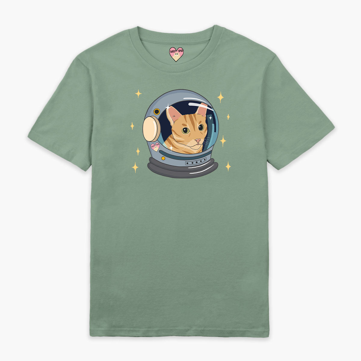Space Cat Organic Cotton T-Shirt (Unisex )-Printed Clothing, Printed T Shirt, EP01-Sassy Spud