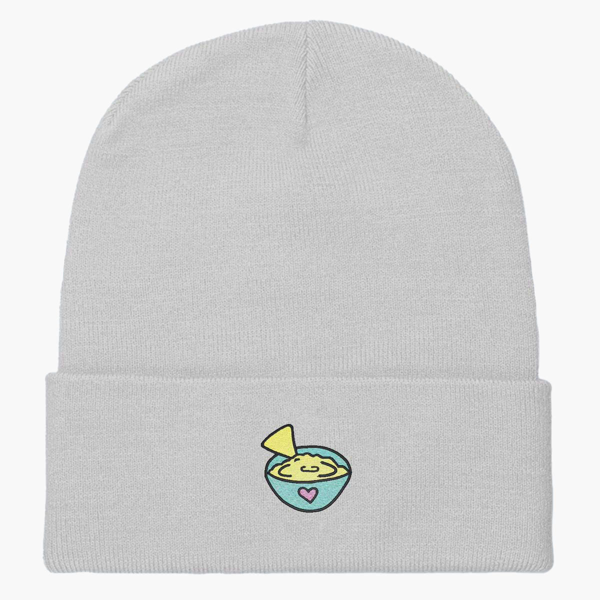 Spread Hummus Not Hate Embroidered Beanie-Embroidered Clothing, Embroidered Beanie, BB45-Sassy Spud