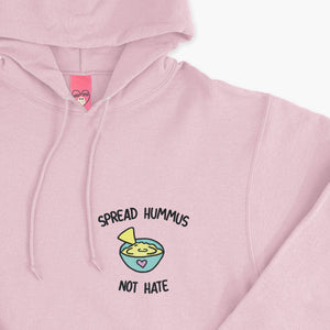 Spread Hummus Not Hate Embroidered Hoodie (Unisex)-Embroidered Clothing, Embroidered Hoodie, JH001-Sassy Spud