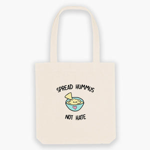 Spread Hummus Not Hate Tote Bag-Sassy Accessories, Sassy Gifts, Sassy Tote Bag, STAU760-Sassy Spud