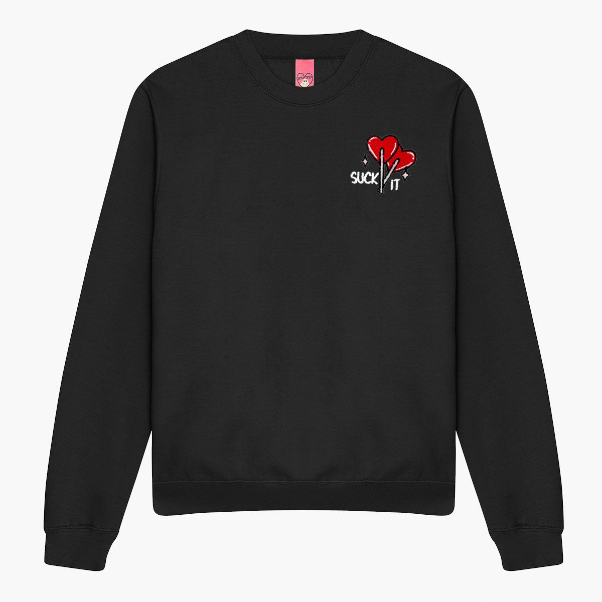 Suck It Lollipop Embroidered Sweatshirt (Unisex)-Embroidered Clothing, Embroidered Sweatshirt, JH030-Sassy Spud