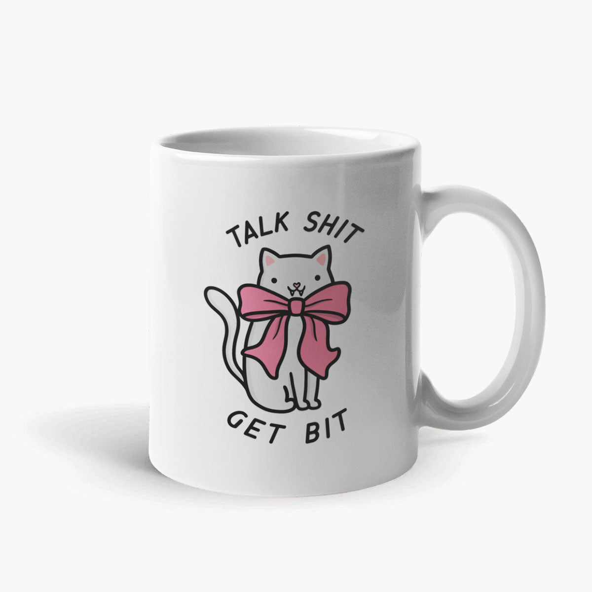 Talk Sh*t Get Bit Coffee Mug-Funny Gift, Funny Coffee Mug, 11oz White Ceramic-Sassy Spud