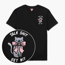 Afbeelding laden in Galerijviewer, Talk Sh*t Get Bit Embroidered T-Shirt (Unisex)-Embroidered Clothing, Embroidered T Shirt, EP01-Sassy Spud