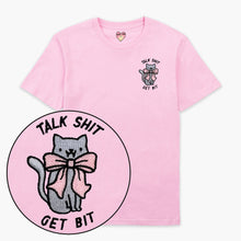 Afbeelding laden in Galerijviewer, Talk Sh*t Get Bit Embroidered T-Shirt (Unisex)-Embroidered Clothing, Embroidered T Shirt, EP01-Sassy Spud