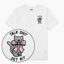 Laden Sie das Bild in den Galerie-Viewer, Talk Sh*t Get Bit Embroidered T-Shirt (Unisex)-Embroidered Clothing, Embroidered T Shirt, EP01-Sassy Spud