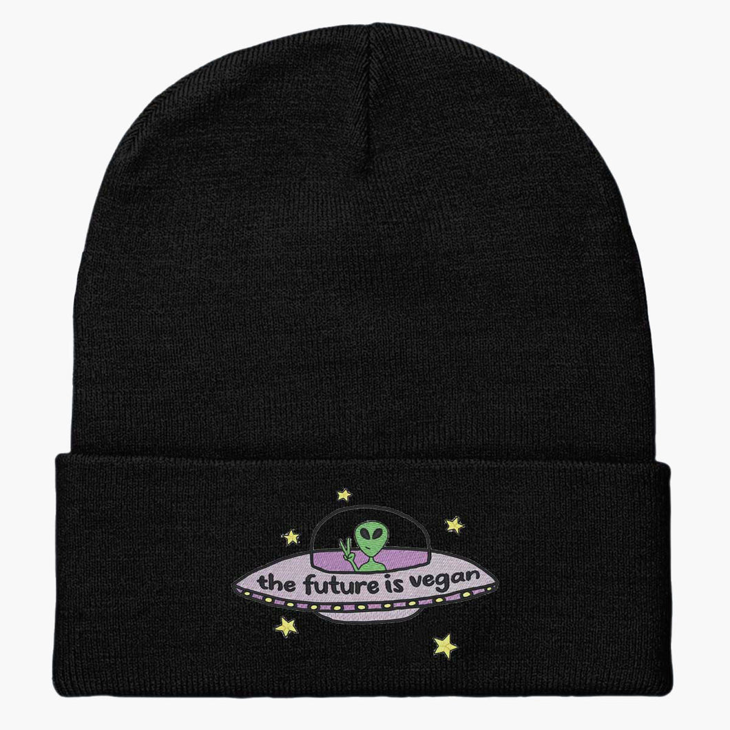 THE FUTURE IS VEGAN - Embroidered Beanie-Embroidered Clothing, Embroidered Beanie, BB45-Sassy Spud
