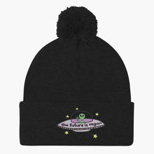 Load image into Gallery viewer, THE FUTURE IS VEGAN - Embroidered Pom Pom Beanie-Embroidered Clothing, Embroidered Beanie, BB426-Sassy Spud