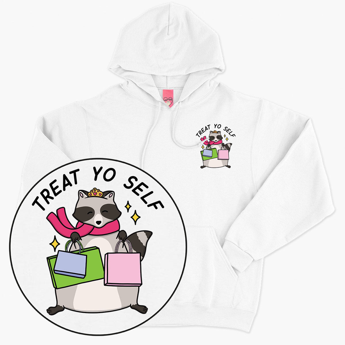 Treat Yo Self Hoodie (Unisex)-Printed Clothing, Printed Hoodie, JH001-Sassy Spud