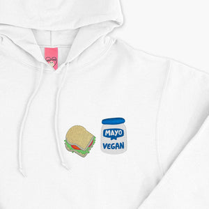 Vegan Mayo Embroidered Hoodie (Unisex)-Embroidered Clothing, Embroidered Hoodie, JH001-Sassy Spud