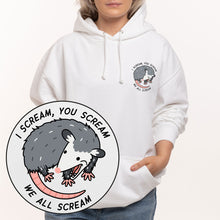 Laden Sie das Bild in den Galerie-Viewer, We All Scream Possum Hoodie (Unisex)-Printed Clothing, Printed Hoodie, JH001-Sassy Spud