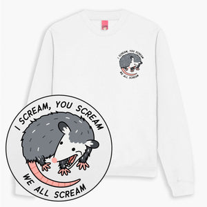 We All Scream Possum Sweatshirt (Unisex)-Printed Clothing, Printed Sweatshirt, JH030-Sassy Spud