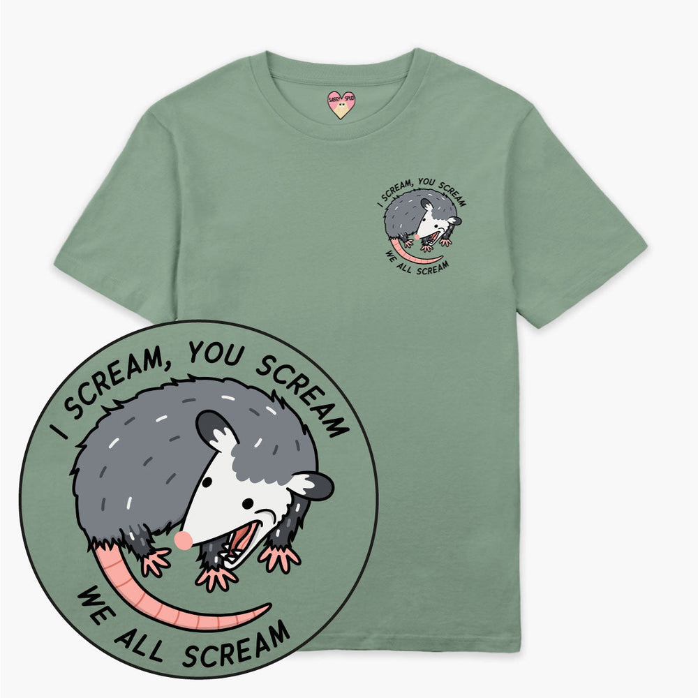 We All Scream Possum T-Shirt (Unisex) | Sassy Spud
