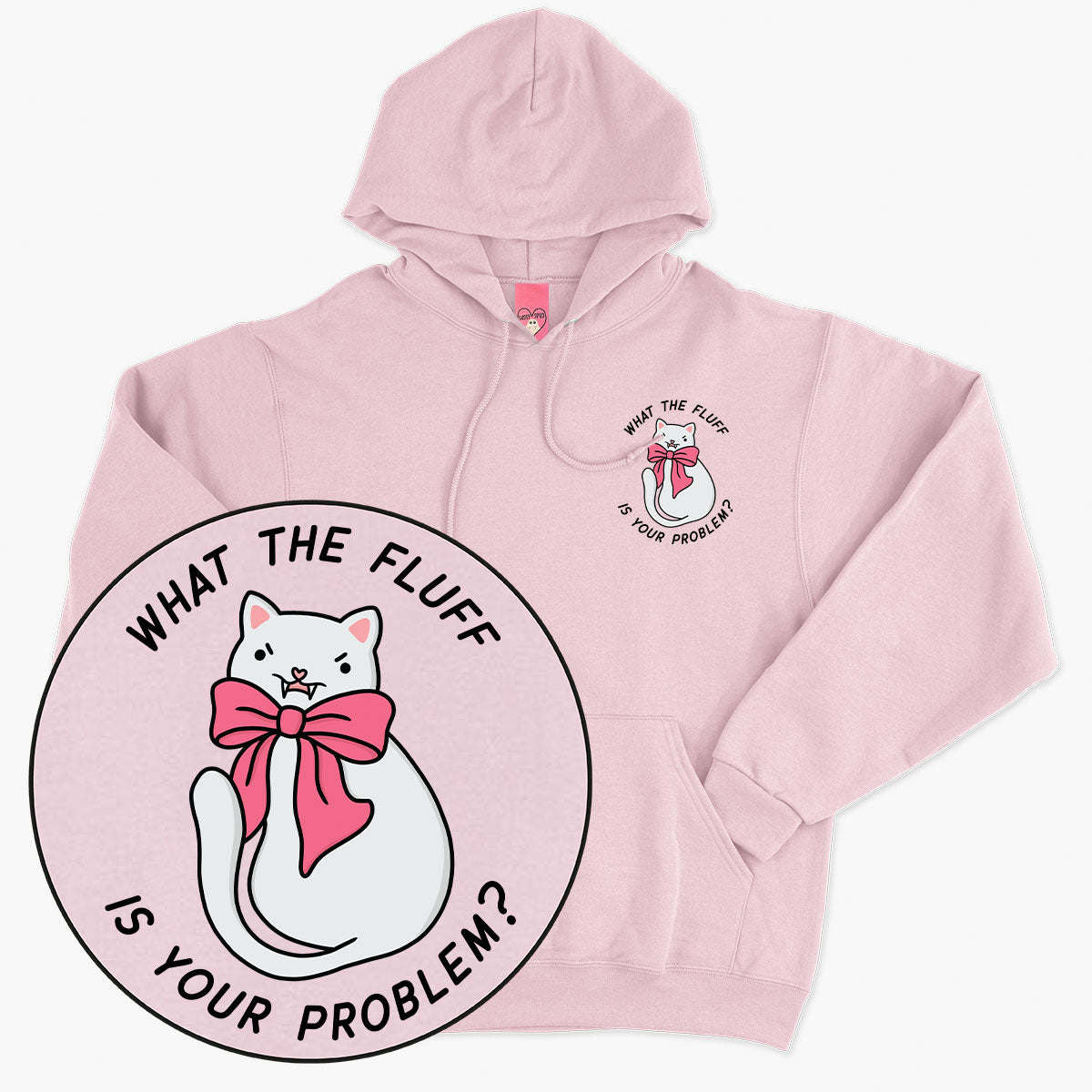 What The Fluff Hoodie (Unisex)-Printed Clothing, Printed Hoodie, JH001-Sassy Spud
