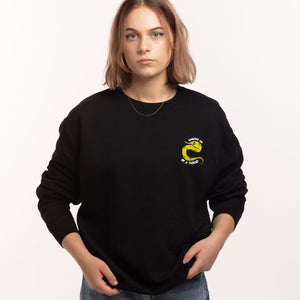 Yellow Worm On A String Embroidered Sweatshirt (Unisex)-Embroidered Clothing, Embroidered Sweatshirt, JH030-Sassy Spud