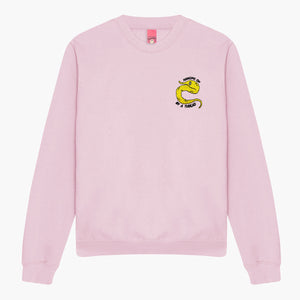Yellow Worm On A String Embroidered Sweatshirt (Unisex)-Embroidered Clothing, Embroidered Sweatshirt, JH030-Sassy Spud