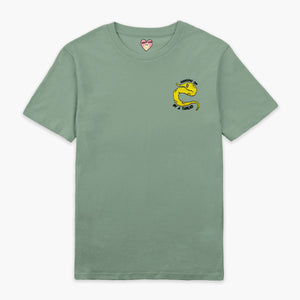 Yellow Worm On A String Embroidered T-Shirt (Unisex)-Embroidered Clothing, Embroidered T Shirt, EP01-Sassy Spud